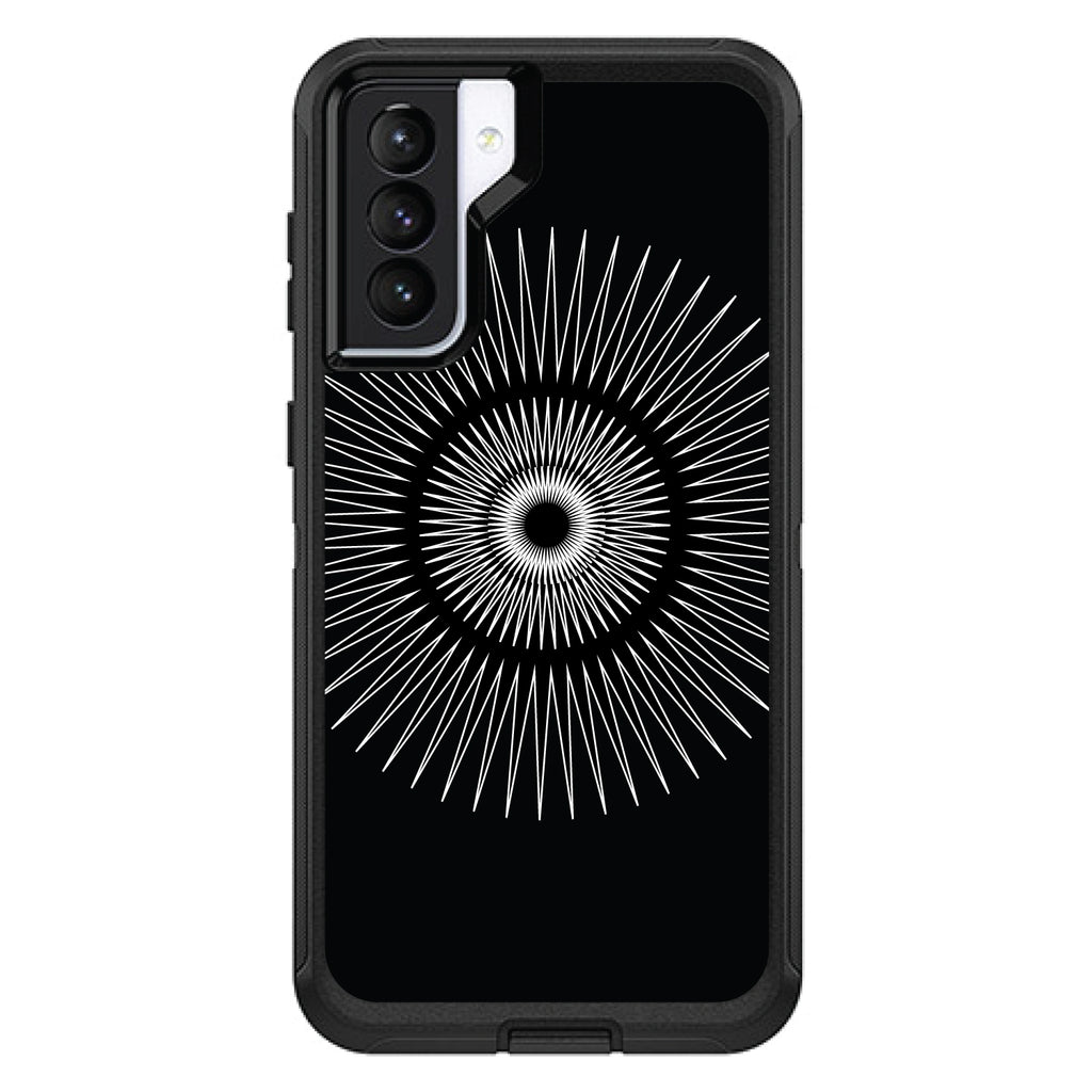 Black White Star Bursts OtterBox Defender Case for iPhone & Galaxy, view 6