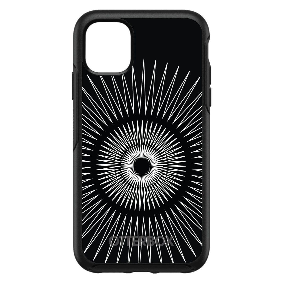 Black White Star Bursts OtterBox Symmetry Case for iPhone & Galaxy, view 3