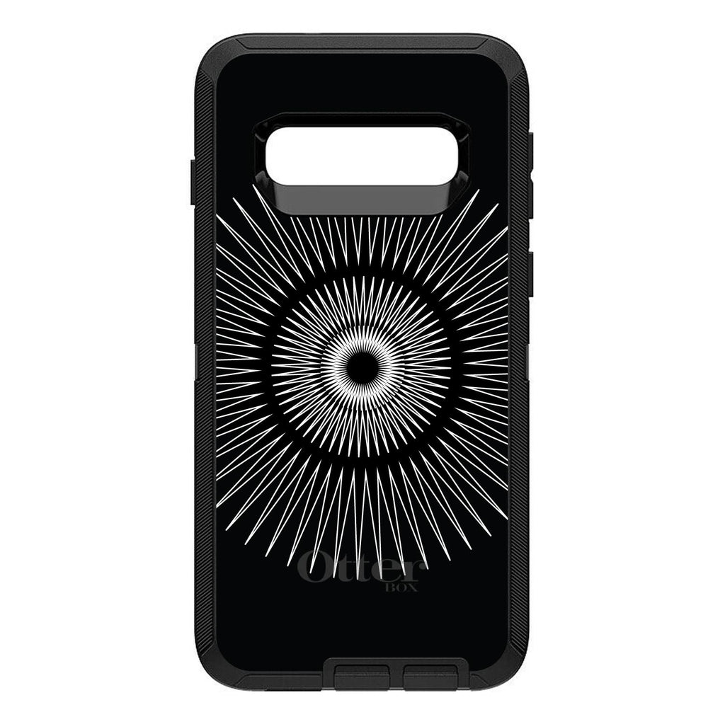 Black White Star Bursts OtterBox Defender Case for iPhone & Galaxy, view 9