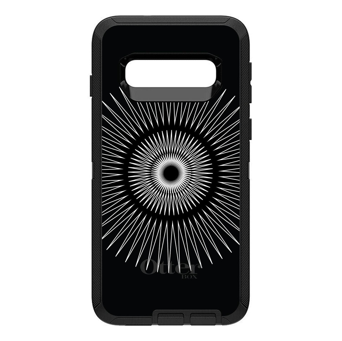 Black White Star Bursts OtterBox Defender Case for iPhone & Galaxy, view 9