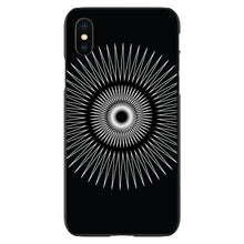 DistinctInk® Hard Plastic Snap-On Case for Apple iPhone or Samsung Galaxy - Black White Star Bursts