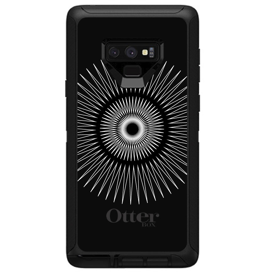 Black White Star Bursts OtterBox Defender Case for iPhone & Galaxy, view 16
