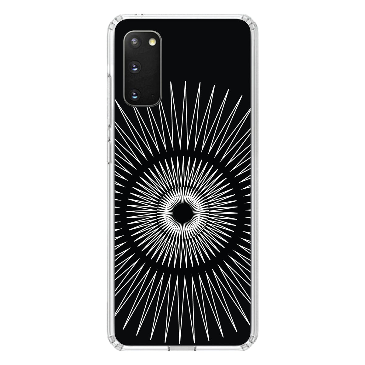 Black White Star Bursts Clear Shockproof iPhone Case, view 15