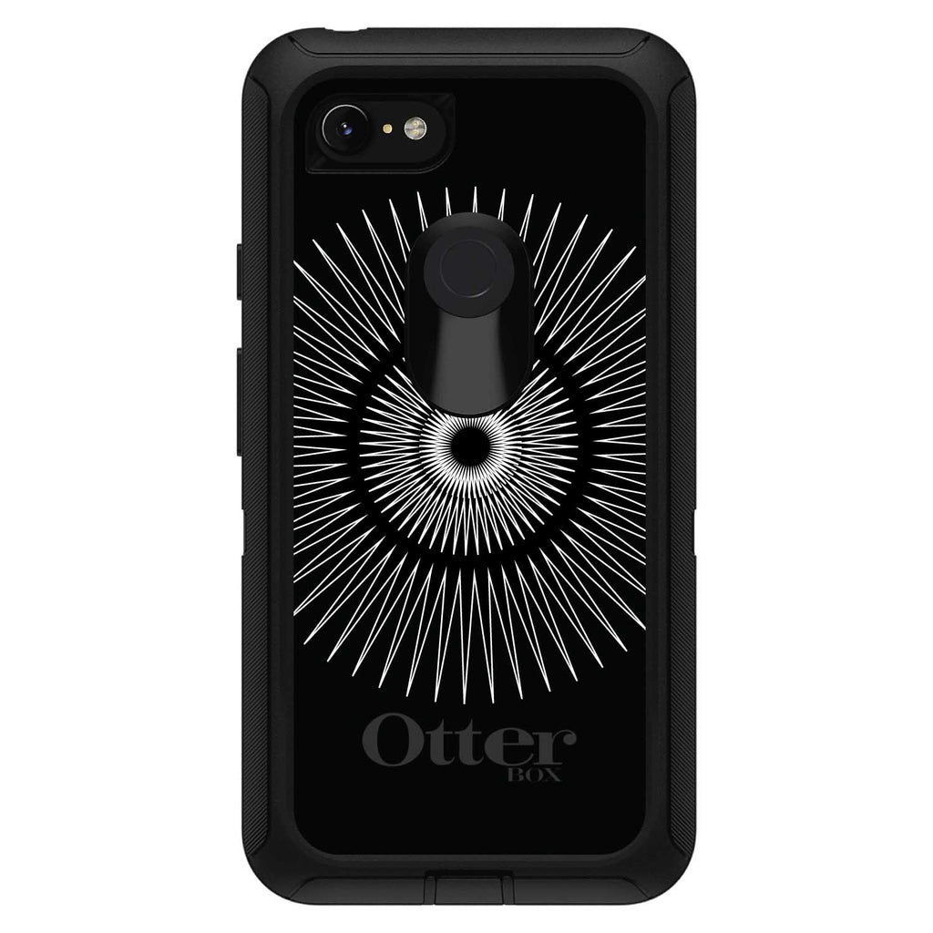 Black White Star Bursts OtterBox Defender Case for iPhone & Galaxy, view 18