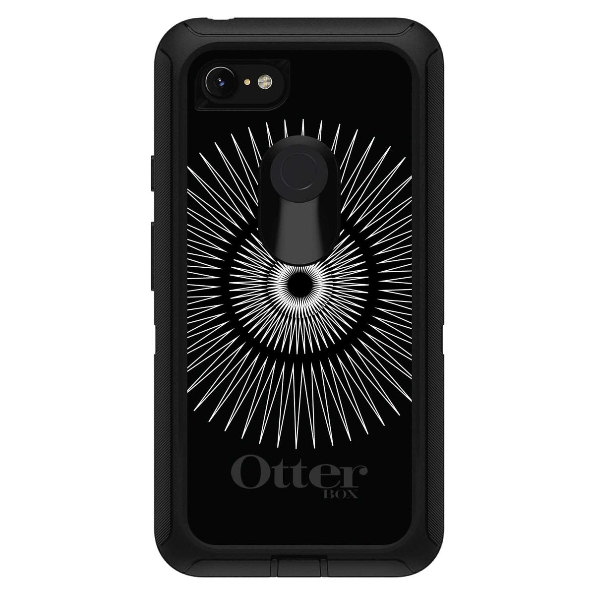 Black White Star Bursts OtterBox Defender Case for iPhone & Galaxy, view 18
