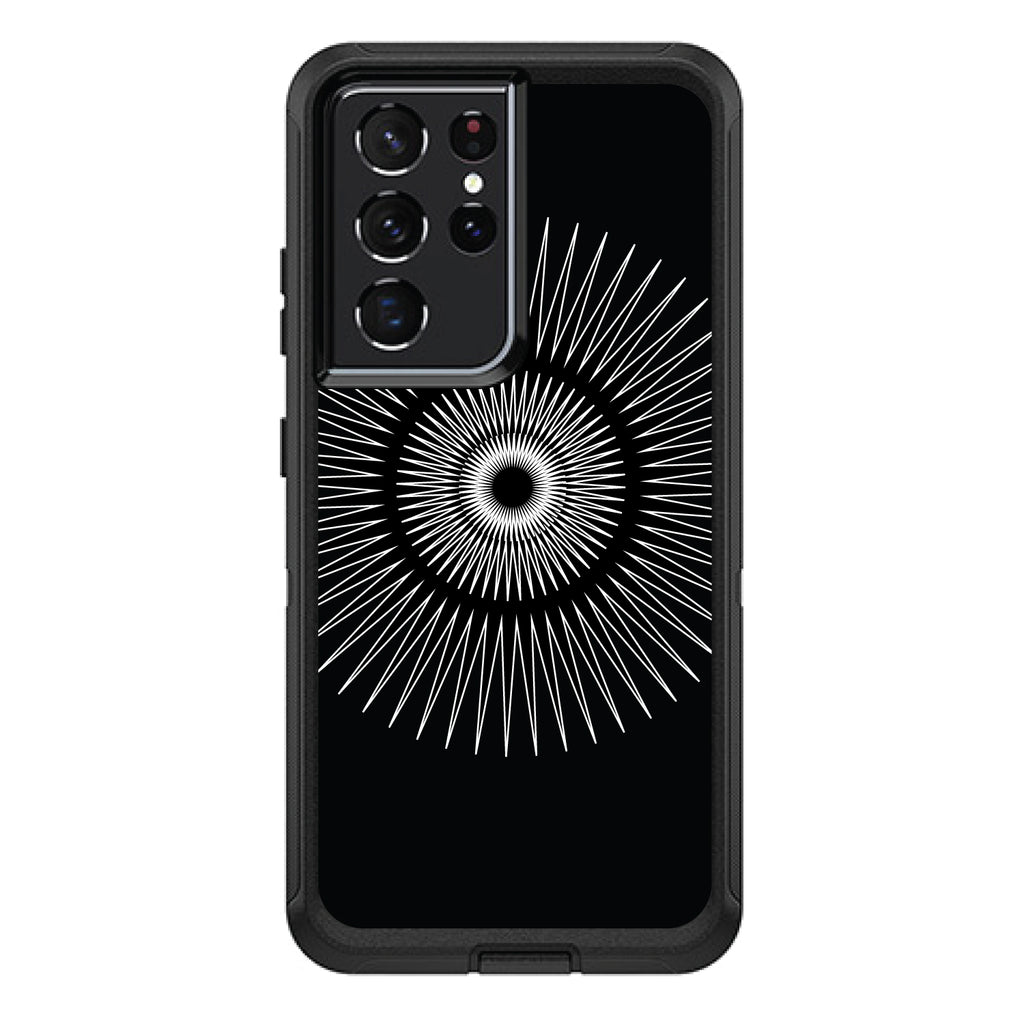 Black White Star Bursts OtterBox Defender Case for iPhone & Galaxy, view 7