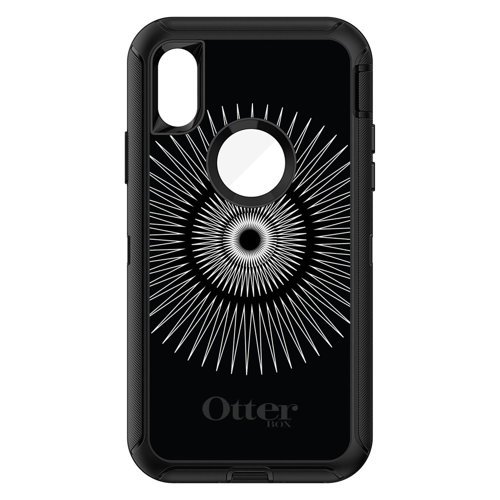 Black White Star Bursts OtterBox Defender Case for iPhone & Galaxy, view 3