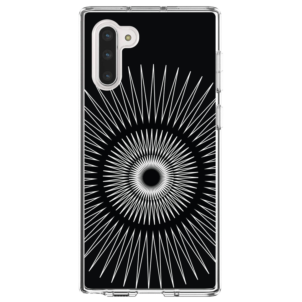 Black White Star Bursts Clear Shockproof iPhone Case, view 9