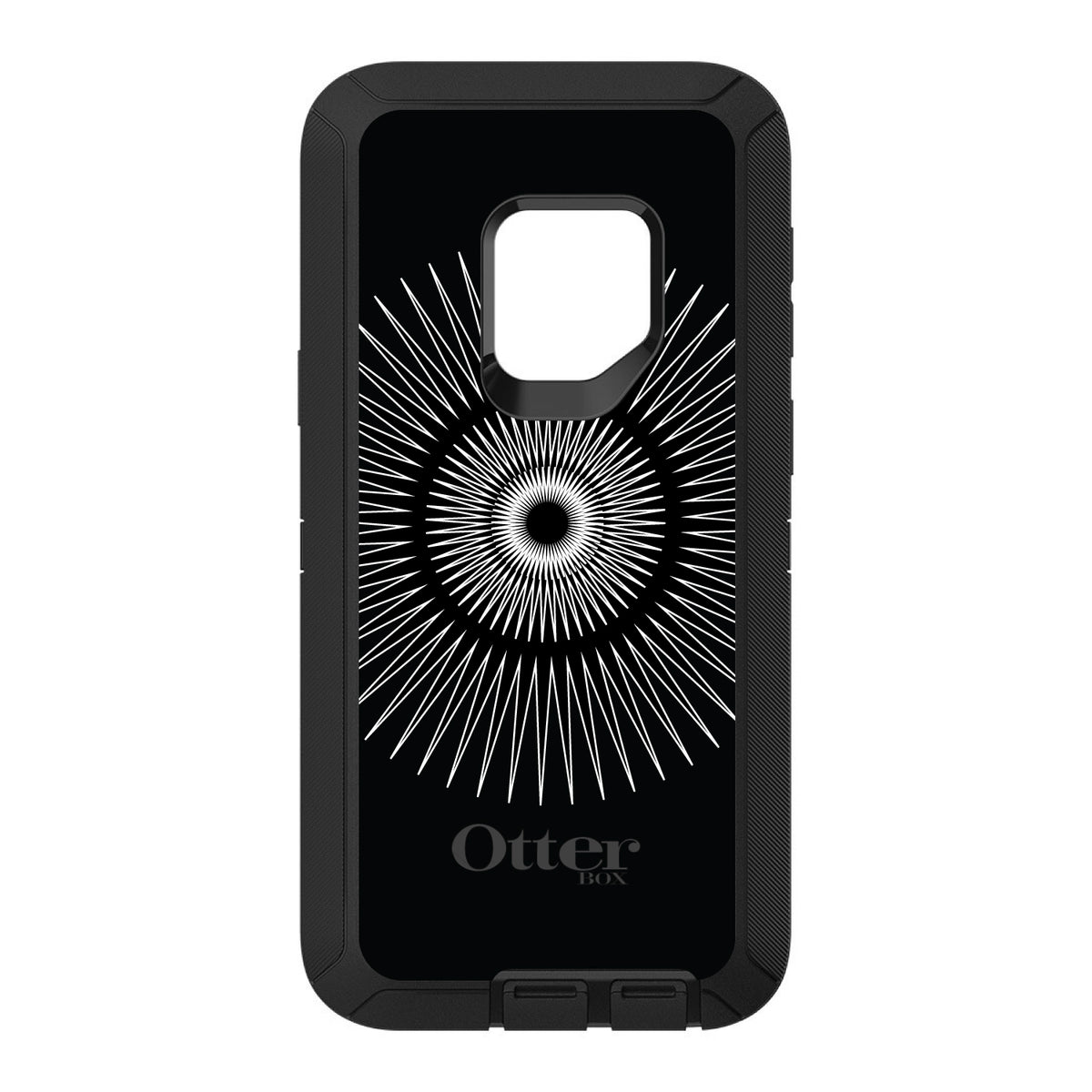 Black White Star Bursts OtterBox Defender Case for iPhone & Galaxy, view 11