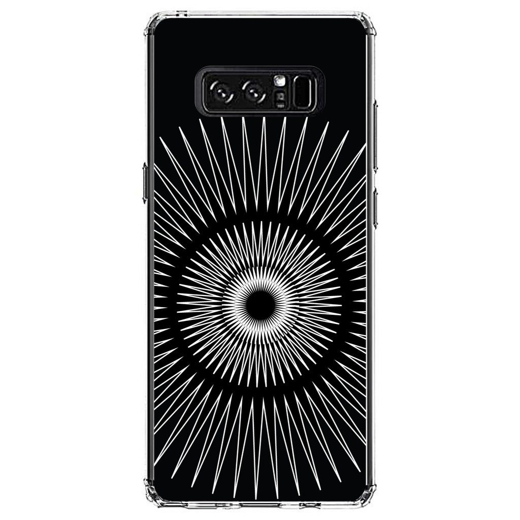 Black White Star Bursts Clear Shockproof iPhone Case, view 12