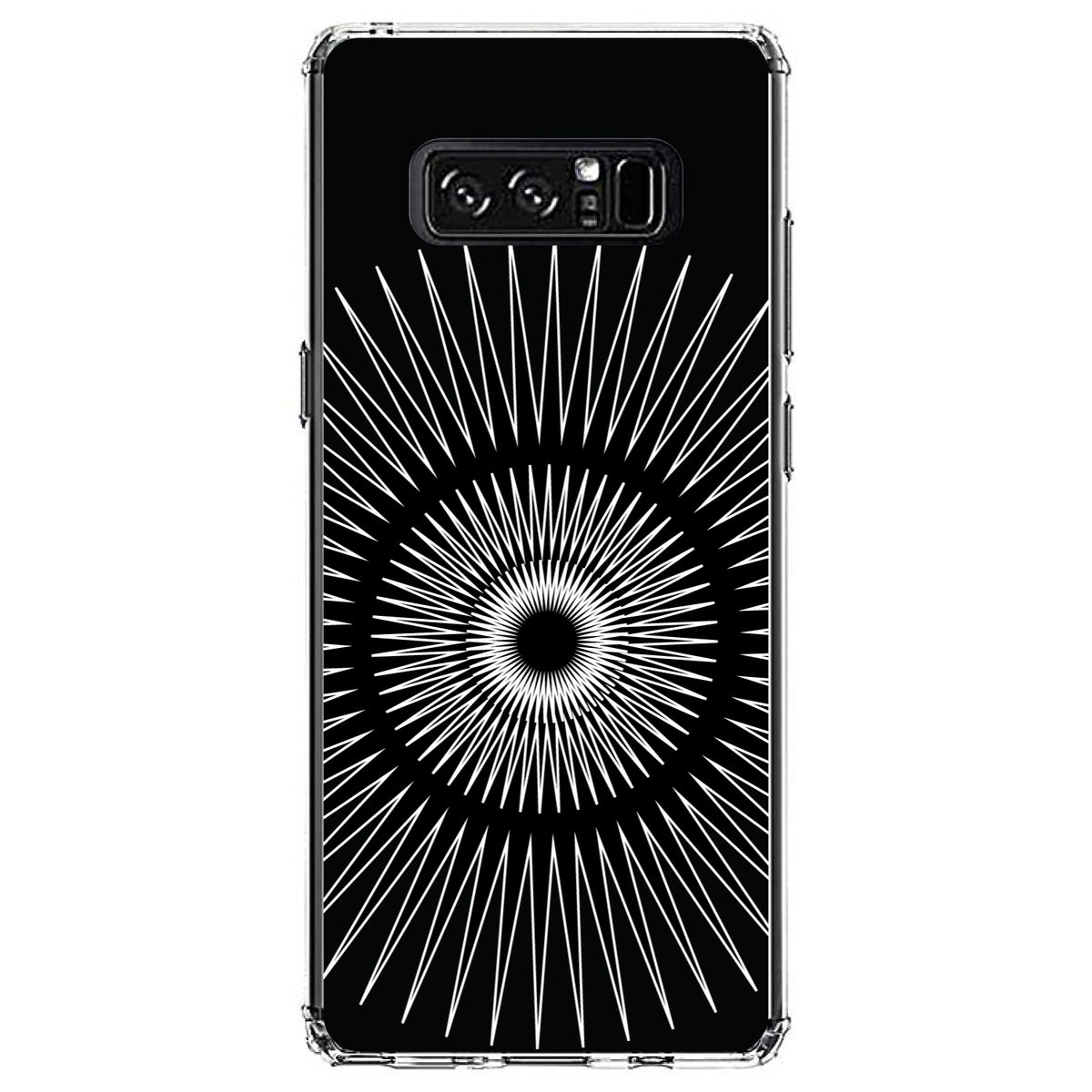 Black White Star Bursts Clear Shockproof iPhone Case, view 12