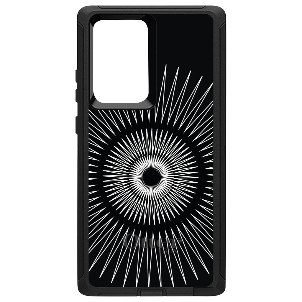 Black White Star Bursts OtterBox Defender Case for iPhone & Galaxy, view 13