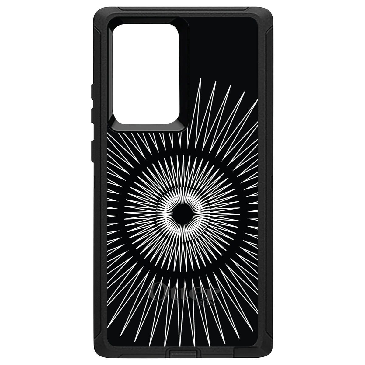 Black White Star Bursts OtterBox Defender Case for iPhone & Galaxy, view 13