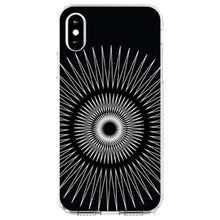 DistinctInk® Clear Shockproof Hybrid Case for Apple iPhone / Samsung Galaxy / Google Pixel - Black White Star Bursts