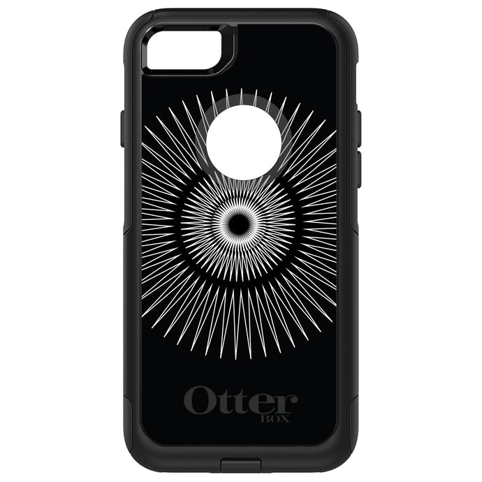 DistinctInk OtterBox Commuter Series Case for Apple iPhone or Samsung Galaxy - Black White Star Bursts