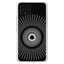 DistinctInk® Clear Shockproof Hybrid Case for Apple iPhone / Samsung Galaxy / Google Pixel - Black White Star Bursts