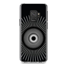 DistinctInk® Clear Shockproof Hybrid Case for Apple iPhone / Samsung Galaxy / Google Pixel - Black White Star Bursts
