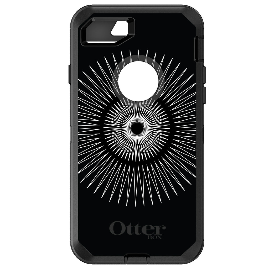 Black White Star Bursts OtterBox Defender Case for iPhone & Galaxy