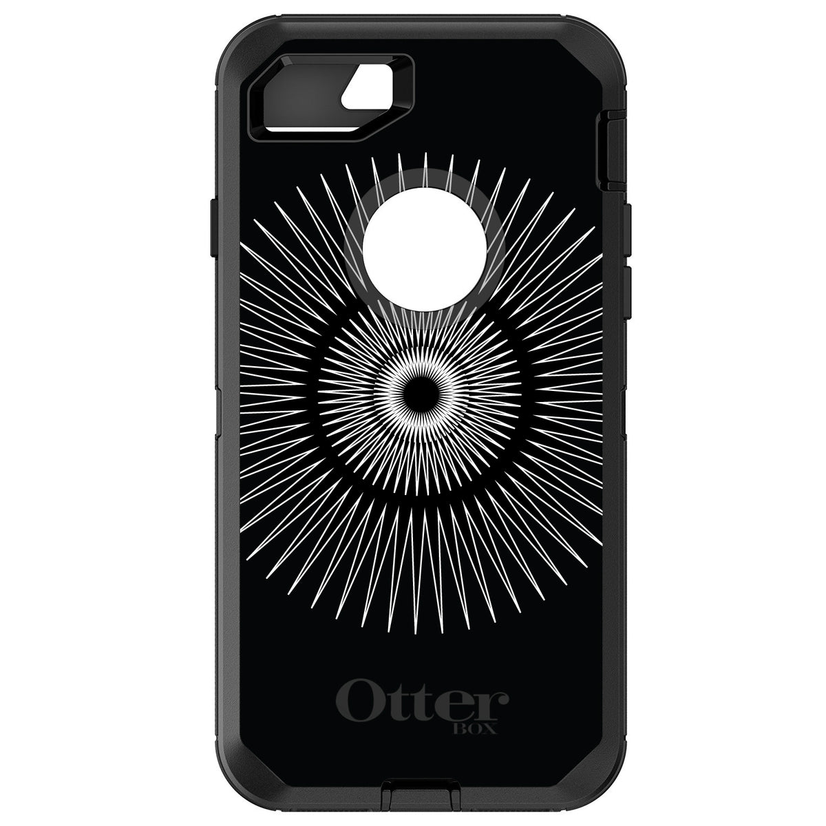 Black White Star Bursts OtterBox Defender Case for iPhone & Galaxy