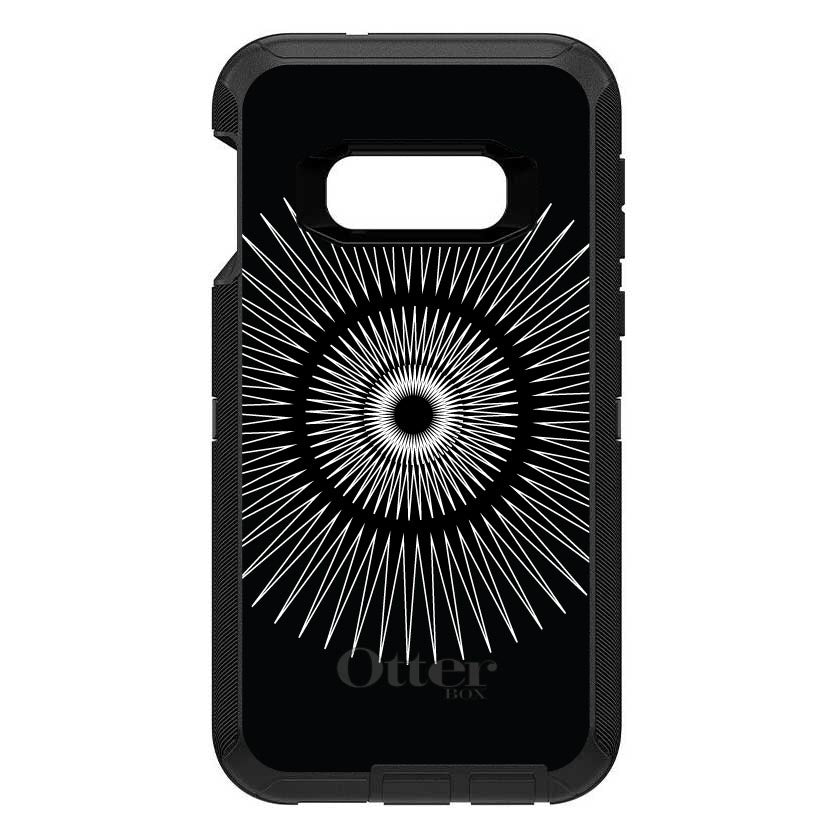Black White Star Bursts OtterBox Defender Case for iPhone & Galaxy, view 10
