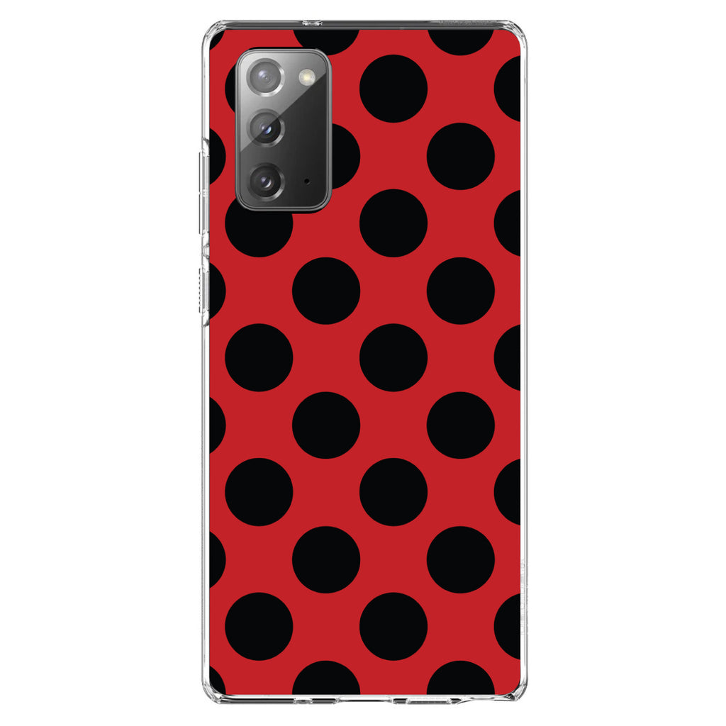 Black & Red Polka Dots Clear Shockproof iPhone Case, view 7