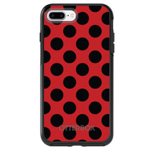 DistinctInk™ OtterBox Symmetry Series Case for Apple iPhone / Samsung Galaxy / Google Pixel - Black & Red Polka Dots