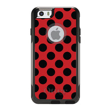 DistinctInk™ OtterBox Commuter Series Case for Apple iPhone or Samsung Galaxy - Black & Red Polka Dots