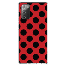 DistinctInk® Clear Shockproof Hybrid Case for Apple iPhone / Samsung Galaxy / Google Pixel - Black & Red Polka Dots