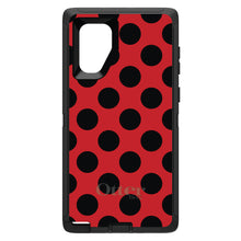 DistinctInk™ OtterBox Defender Series Case for Apple iPhone / Samsung Galaxy / Google Pixel - Black & Red Polka Dots