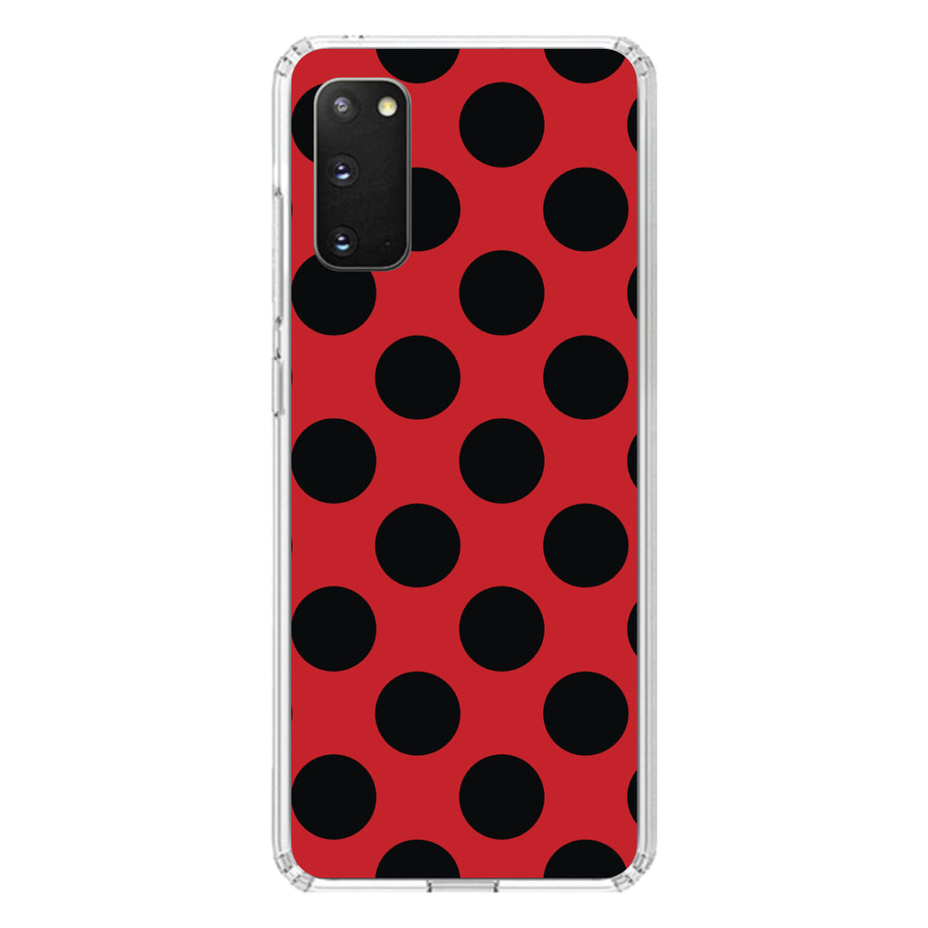 Black & Red Polka Dots Clear Shockproof iPhone Case, view 14
