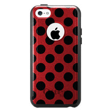 DistinctInk™ OtterBox Commuter Series Case for Apple iPhone or Samsung Galaxy - Black & Red Polka Dots