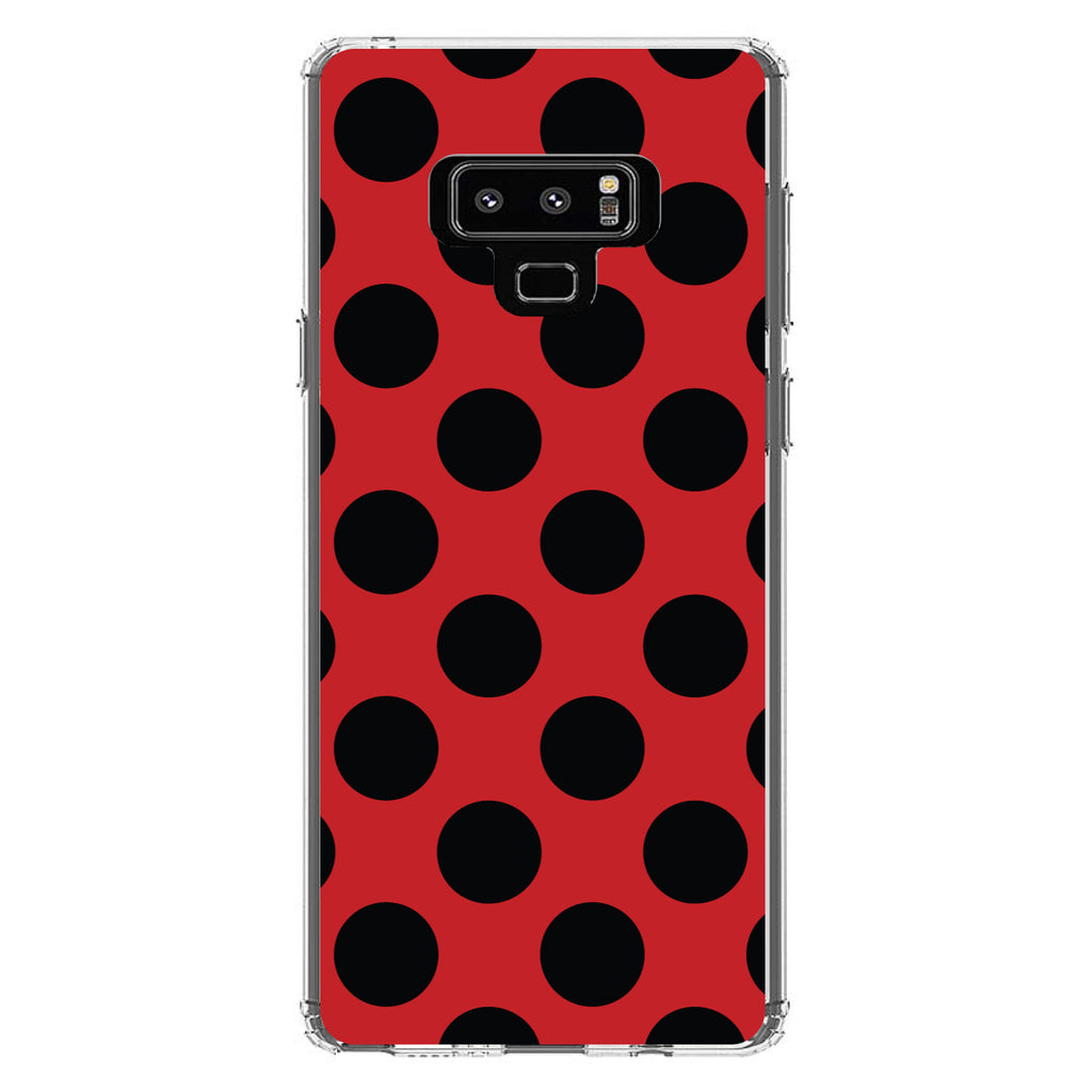 Black & Red Polka Dots Clear Shockproof iPhone Case, view 11
