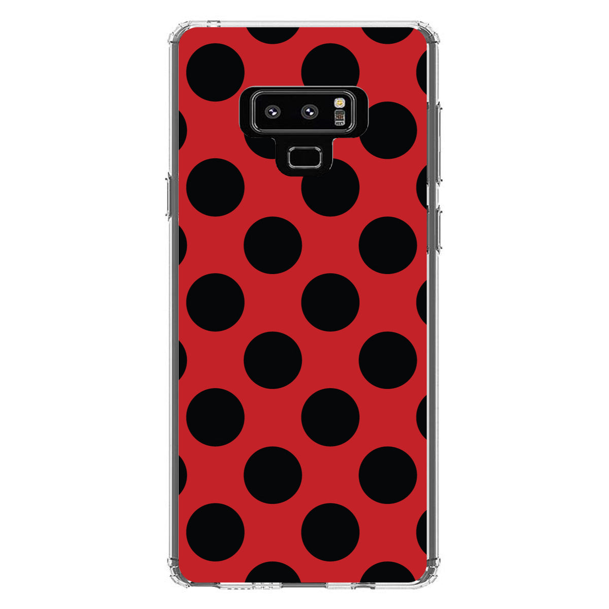 Black & Red Polka Dots Clear Shockproof iPhone Case, view 11