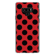 DistinctInk® Clear Shockproof Hybrid Case for Apple iPhone / Samsung Galaxy / Google Pixel - Black & Red Polka Dots