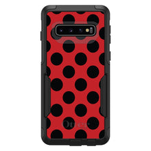 DistinctInk™ OtterBox Commuter Series Case for Apple iPhone or Samsung Galaxy - Black & Red Polka Dots