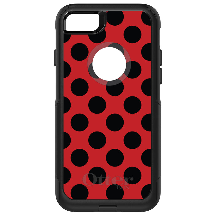 DistinctInk OtterBox Commuter Series Case for Apple iPhone or Samsung Galaxy - Black & Red Polka Dots