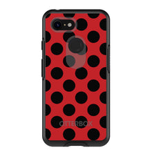 DistinctInk™ OtterBox Symmetry Series Case for Apple iPhone / Samsung Galaxy / Google Pixel - Black & Red Polka Dots
