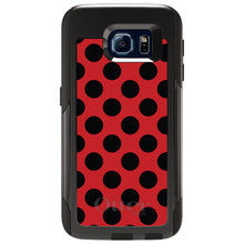 DistinctInk™ OtterBox Commuter Series Case for Apple iPhone or Samsung Galaxy - Black & Red Polka Dots