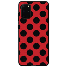 DistinctInk® Hard Plastic Snap-On Case for Apple iPhone or Samsung Galaxy - Black & Red Polka Dots