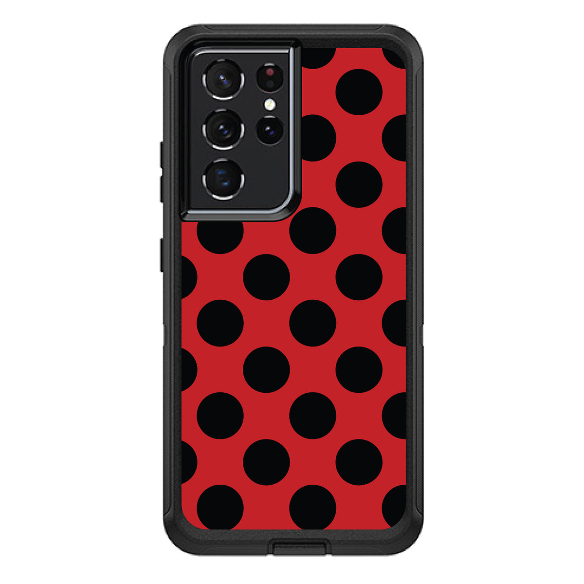 Black & Red Polka Dots OtterBox Defender Case for iPhone & Galaxy, view 5