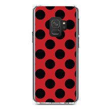 DistinctInk® Clear Shockproof Hybrid Case for Apple iPhone / Samsung Galaxy / Google Pixel - Black & Red Polka Dots