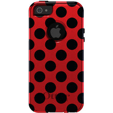 DistinctInk™ OtterBox Commuter Series Case for Apple iPhone or Samsung Galaxy - Black & Red Polka Dots