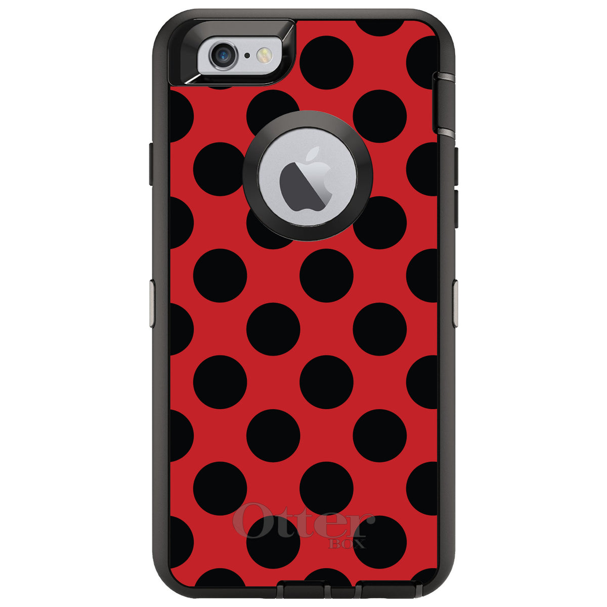Black & Red Polka Dots OtterBox Defender Case for iPhone & Galaxy, view 4