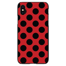 DistinctInk® Hard Plastic Snap-On Case for Apple iPhone or Samsung Galaxy - Black & Red Polka Dots