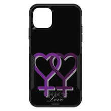 DistinctInk OtterBox Commuter Series Case for Apple iPhone or Samsung Galaxy - Lesbian Purple Symbols Love