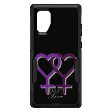 DistinctInk OtterBox Commuter Series Case for Apple iPhone or Samsung Galaxy - Lesbian Purple Symbols Love