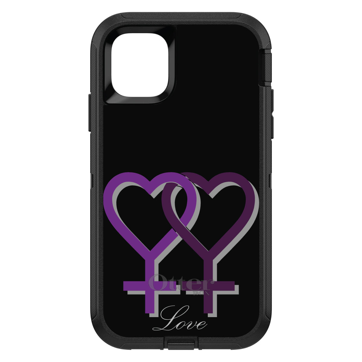 Lesbian Purple Symbols Love OtterBox Defender Case for iPhone & Galaxy, view 2