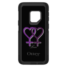DistinctInk OtterBox Commuter Series Case for Apple iPhone or Samsung Galaxy - Lesbian Purple Symbols Love