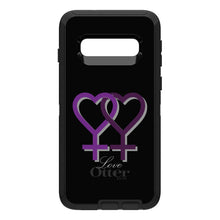 DistinctInk™ OtterBox Defender Series Case for Apple iPhone / Samsung Galaxy / Google Pixel - Lesbian Purple Symbols Love