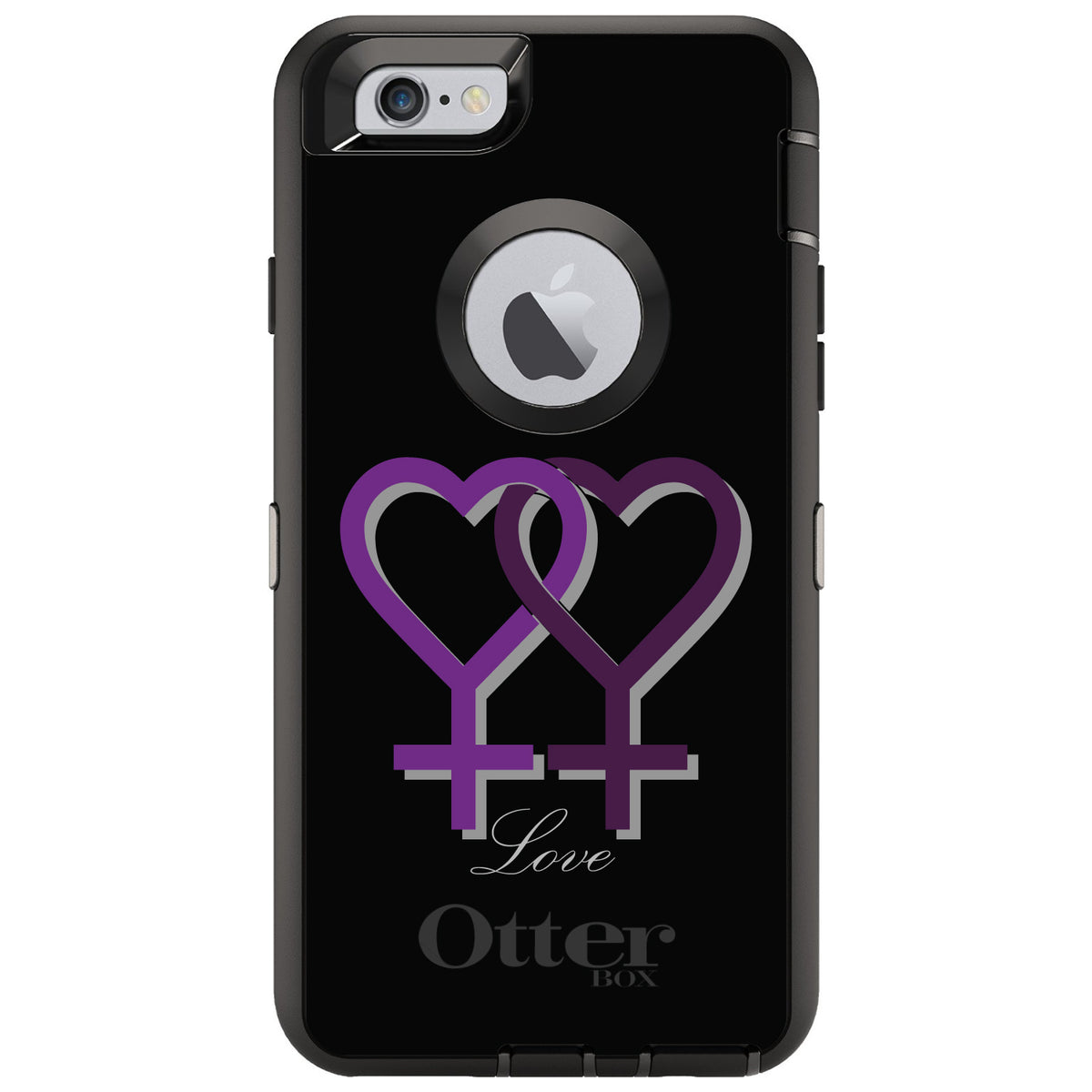 Lesbian Purple Symbols Love OtterBox Defender Case for iPhone & Galaxy, view 4